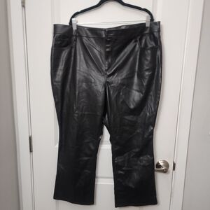Loft Plus Black Faux Leather Pants Size 20